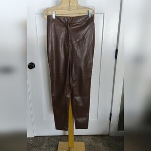Brown Faux Leather Pants